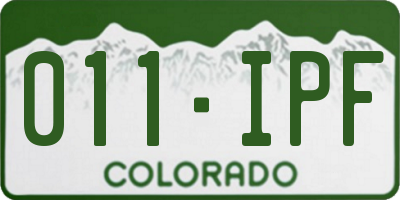 CO license plate 011IPF