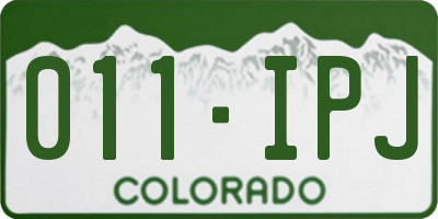 CO license plate 011IPJ