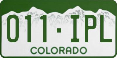 CO license plate 011IPL