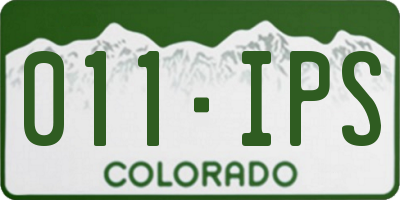 CO license plate 011IPS