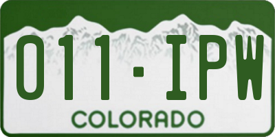 CO license plate 011IPW