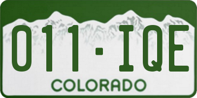 CO license plate 011IQE