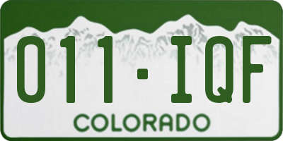 CO license plate 011IQF