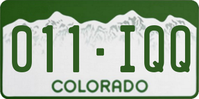 CO license plate 011IQQ