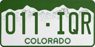 CO license plate 011IQR