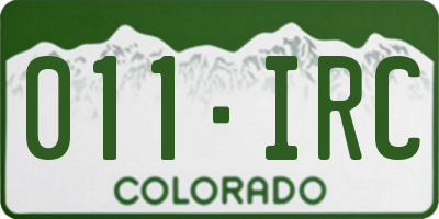 CO license plate 011IRC