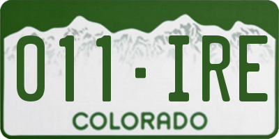 CO license plate 011IRE