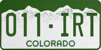 CO license plate 011IRT