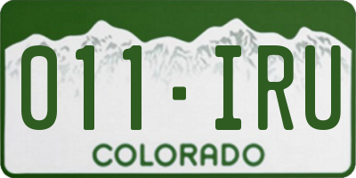 CO license plate 011IRU