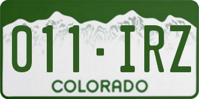 CO license plate 011IRZ