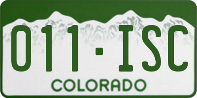 CO license plate 011ISC