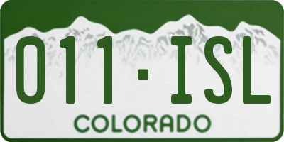 CO license plate 011ISL