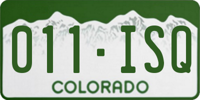 CO license plate 011ISQ