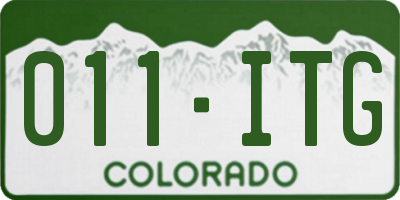 CO license plate 011ITG