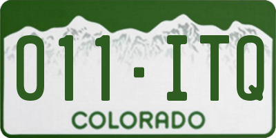 CO license plate 011ITQ
