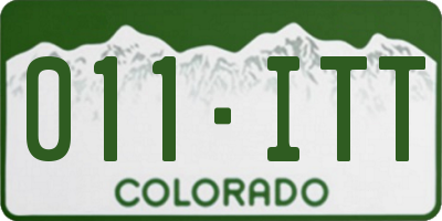 CO license plate 011ITT