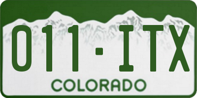 CO license plate 011ITX