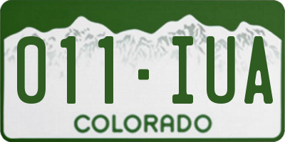 CO license plate 011IUA
