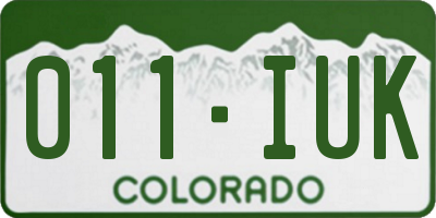 CO license plate 011IUK
