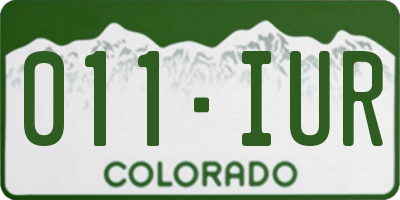 CO license plate 011IUR