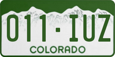 CO license plate 011IUZ