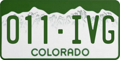 CO license plate 011IVG
