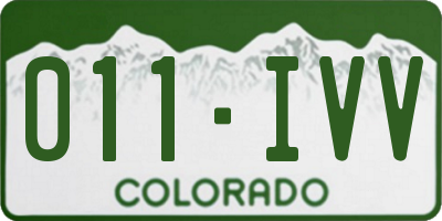 CO license plate 011IVV
