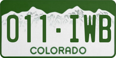 CO license plate 011IWB