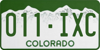 CO license plate 011IXC