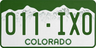 CO license plate 011IXO