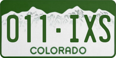 CO license plate 011IXS