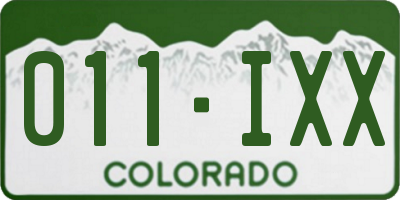 CO license plate 011IXX