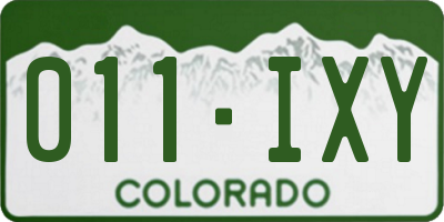 CO license plate 011IXY