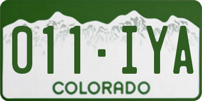 CO license plate 011IYA