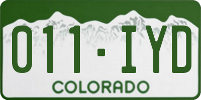 CO license plate 011IYD