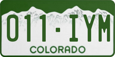 CO license plate 011IYM