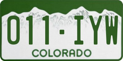 CO license plate 011IYW