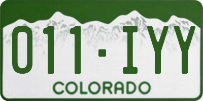 CO license plate 011IYY