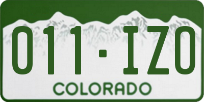 CO license plate 011IZO