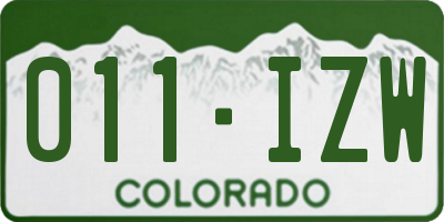 CO license plate 011IZW