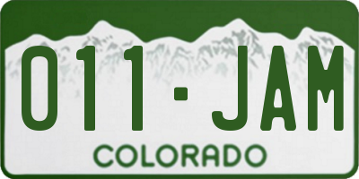 CO license plate 011JAM