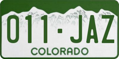 CO license plate 011JAZ