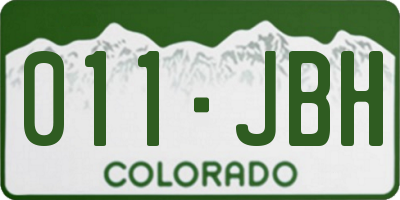 CO license plate 011JBH
