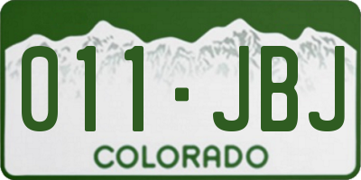 CO license plate 011JBJ