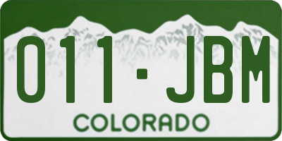 CO license plate 011JBM