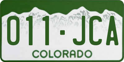 CO license plate 011JCA