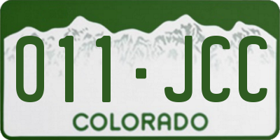 CO license plate 011JCC