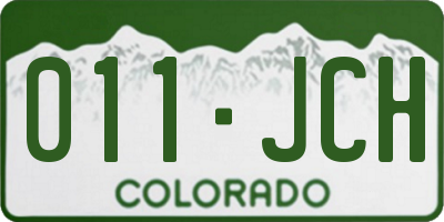 CO license plate 011JCH