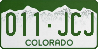 CO license plate 011JCJ