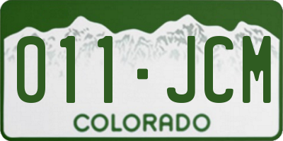 CO license plate 011JCM